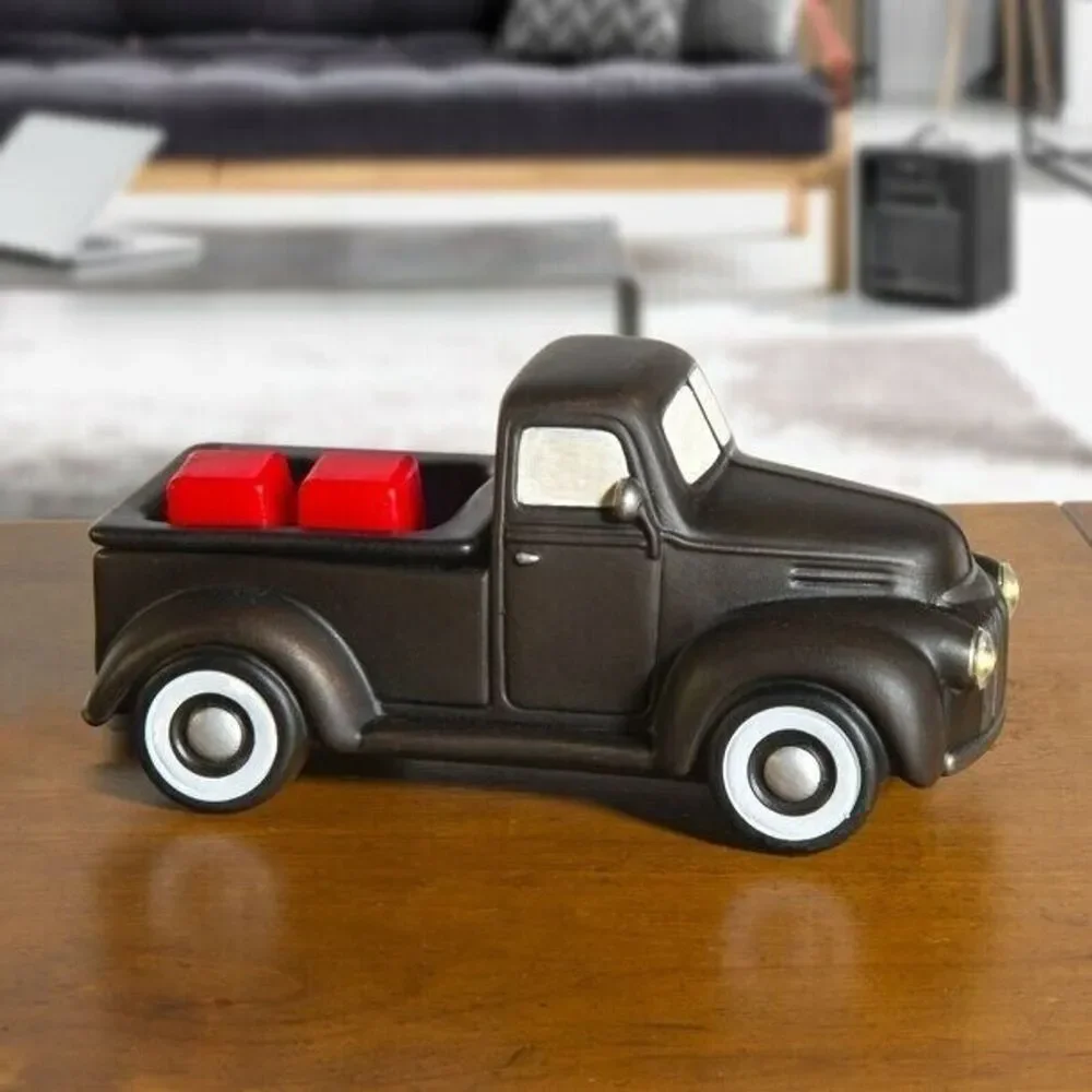Vintage Black Truck Wax Warmer Retro Ceramic Working Headlights Aromatherapy NIP